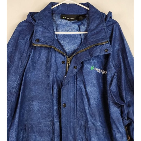 Frogg Togg Jacket Mens Large Blue Casual Lightweight Hooded Outerwear Rain Coat - Picture 7 of 11